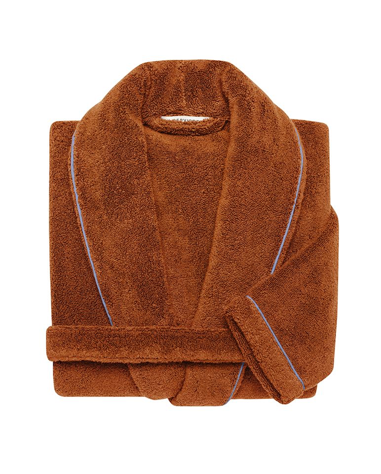 Bathrobe Piped Finish | Caramel Lavender Blue Piping