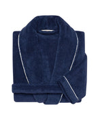 Peignoir de bain Finition Liseré | Bleu Nuit Liseré Blanc