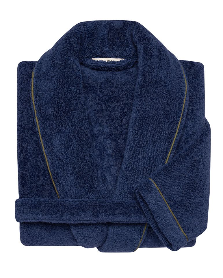 Peignoir de bain Finition Liseré | Bleu Nuit Liseré Kaki