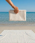 Striped Beach Pouch | Pearly White