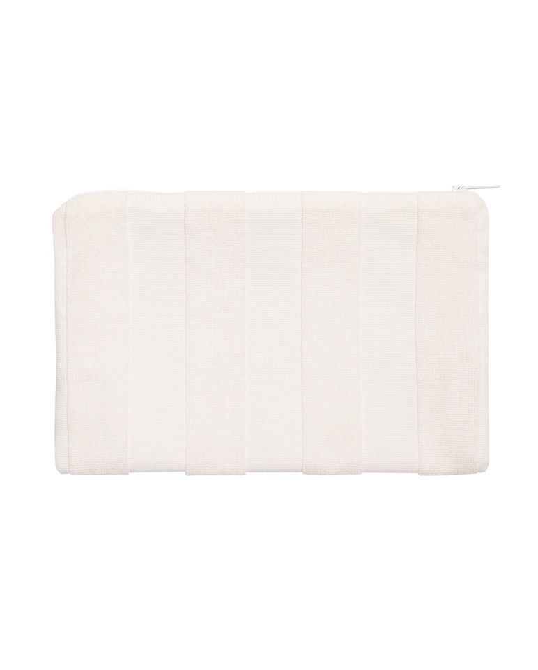 Striped Beach Pouch | Pearly White