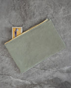 Pochette en lin | Vert Sauge / Jaune