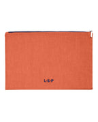Pochette en lin | Terracotta / Bleu