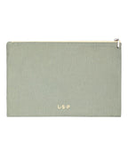 Pochette en lin | Vert Sauge / Jaune