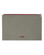 Linen pouch | Laurel Gray / Bordeaux