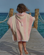 Child's Striped Poncho | Nymph Pink / Cream