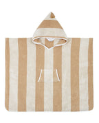 Poncho enfant à rayures | Sable / Crème