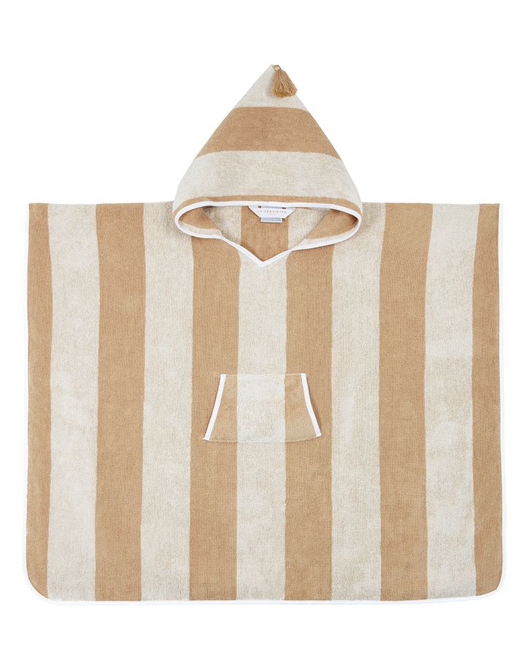 Kids' Striped Poncho | Sand / Cream