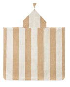 Poncho enfant à rayures | Sable / Crème