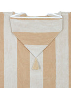 Poncho enfant à rayures | Sable / Crème