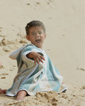 Striped Kids' Poncho | Aqua / Cream