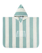 Striped Kids' Poncho | Aqua / Cream
