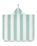 Striped Kids' Poncho | Aqua / Cream