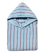 Poncho adulte à rayures | Bleu Égée / Bordeaux
