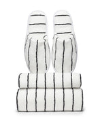 Serviette de bain à rayures | Blanc Lutèce / Noir