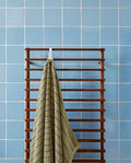 Serviette de bain à rayures | Vert Calavon / Bleu