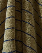 Serviette de bain à rayures | Vert Calavon / Bleu