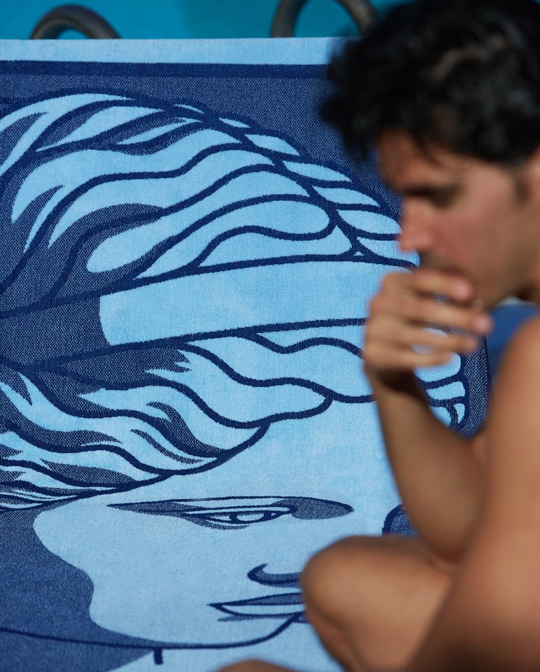 Serviette de plage Aphrodite 90x170 | Bleu Hélios / Bleu Abysses