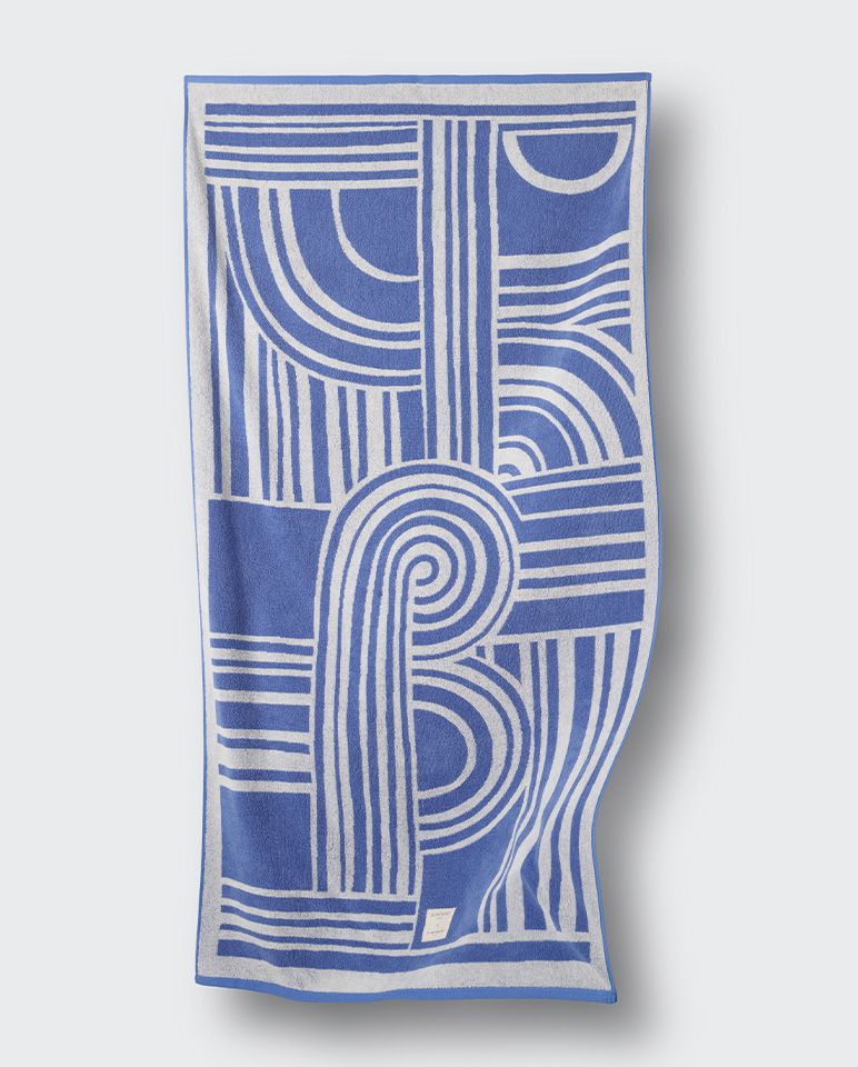 Serviette de plage Bompard x La Serviette Paris | Bleu Kinetik