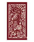 Serviette de plage Tigre 90x170 | Rouge Grenat / Crème