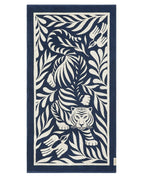 Serviette de plage Tigre 90x170 | Bleu Océan / Crème