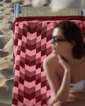 Navajo Beach Towel 90x170 | Burgundy / Venus Rose