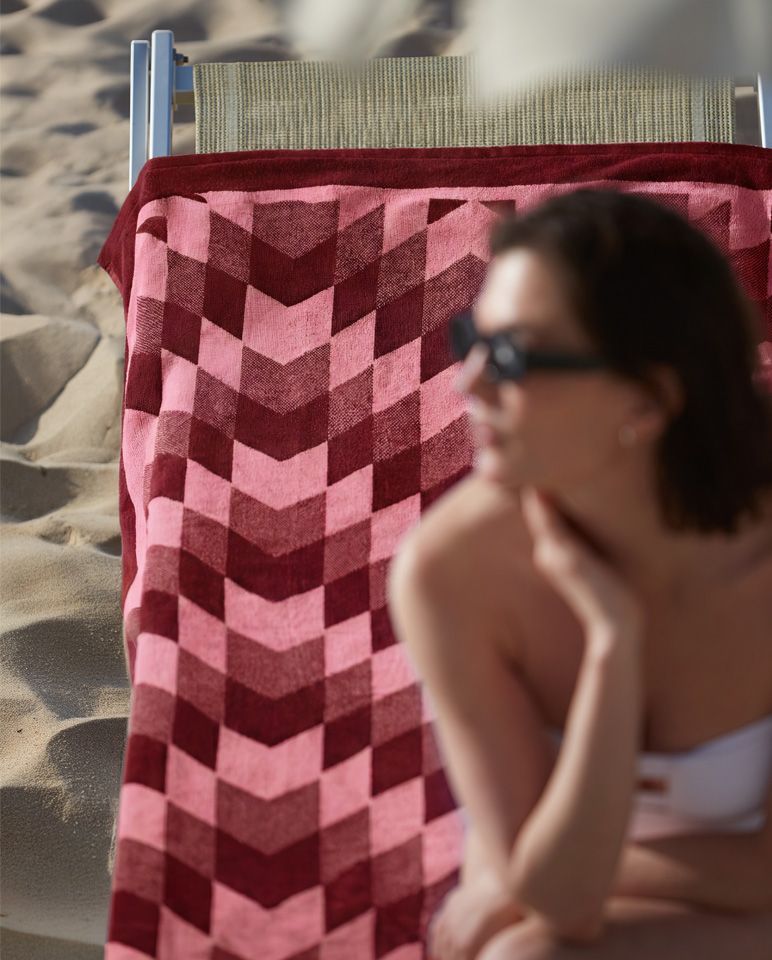 Serviette de plage Navajo 90x170 | Burgundy / Rose Vénus