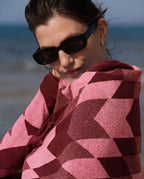 Navajo Beach Towel 90x170 | Burgundy / Venus Rose