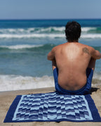 Serviette de plage Navajo 90x170 | Bleu Abysses / Bleu Hélios