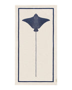 Serviette de plage Raie | Crème / Bleu Océan