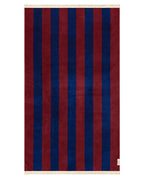 Striped Fringed Parasol Beach Towel 100x180 | Burgundy / Abyssal Blue