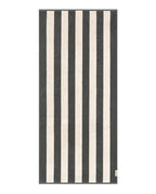 Serviette de plage Rayures Riviera 90x200 | Gris / Crème