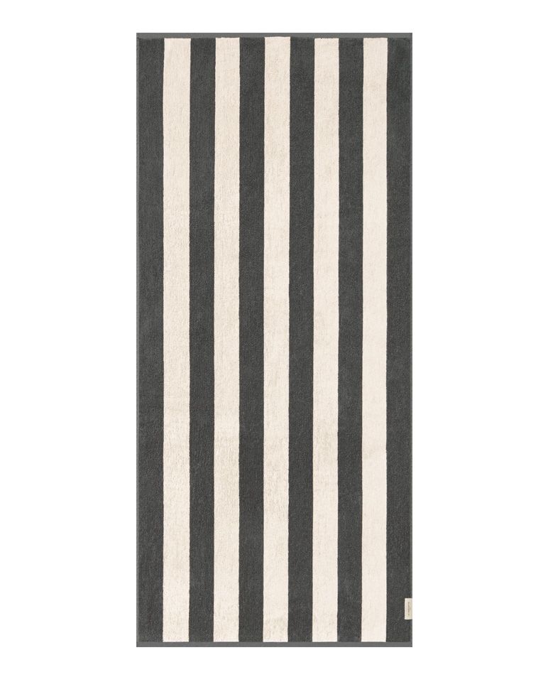 Riviera Stripes Beach Towel 90x200 | Grey / Cream
