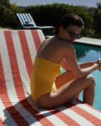 Serviette de plage Rayures Riviera 90x200 | Rouille / Crème