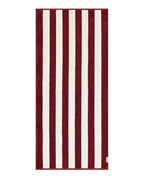 Serviette de plage Rayures Riviera 90x200 | Rouge Grenat / Crème