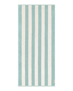Serviette de plage Rayures Riviera 90x200 | Vert d'eau / Crème