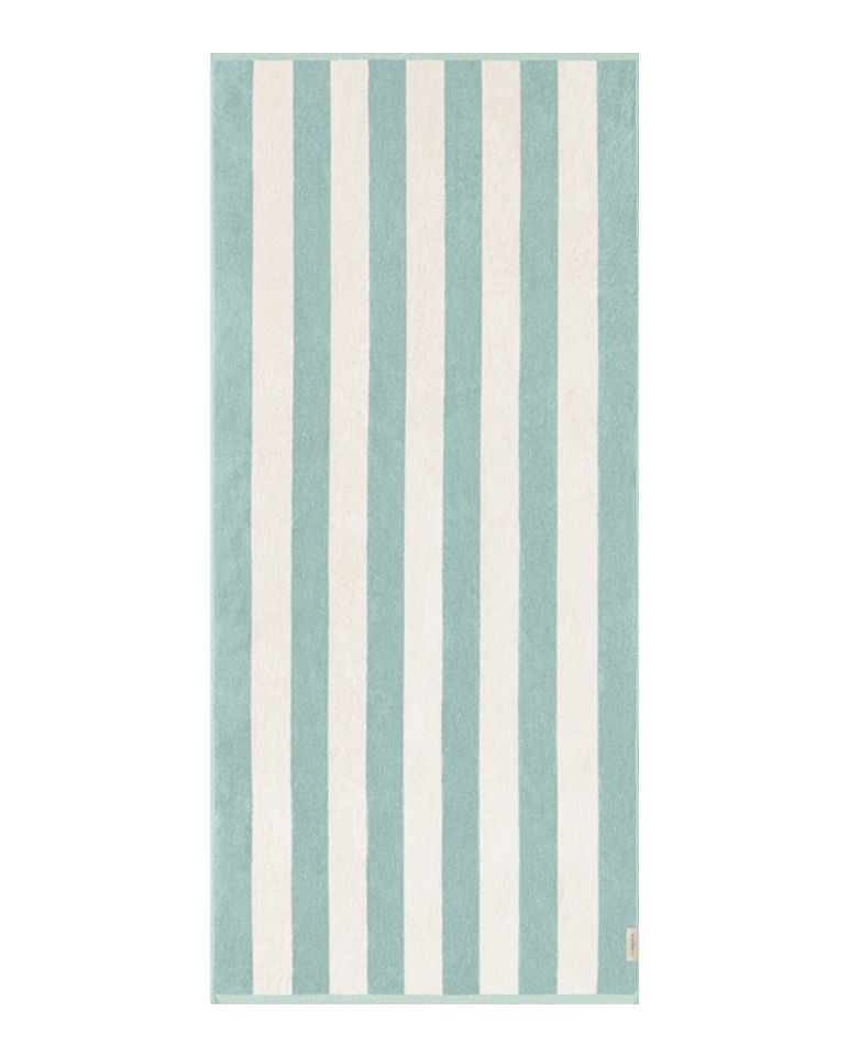 Riviera Striped Beach Towel 90x200 | Seafoam / Cream