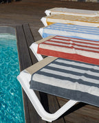 Serviette de plage Rayures Riviera 90x170 | Gris / Crème