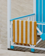 Serviette de plage Rayures Riviera 90x170 | Jaune Gold / Crème