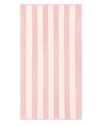 Serviette de plage Rayures Riviera 90x170 | Rose Nymphe / Crème