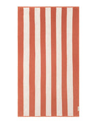 Serviette de plage Rayures Riviera 90x170 | Rouille / Crème