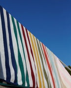 Serviette de plage Rayures Riviera 90x170 | Vert d'eau / Crème