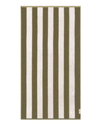 Serviette de plage Rayures Riviera 90x170 | Vert Olive / Crème