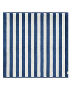 Serviette de plage Rayures Riviera XXL | Bleu Océan / Crème
