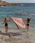 Serviette de plage Rayures Riviera XXL | Rouille / Crème