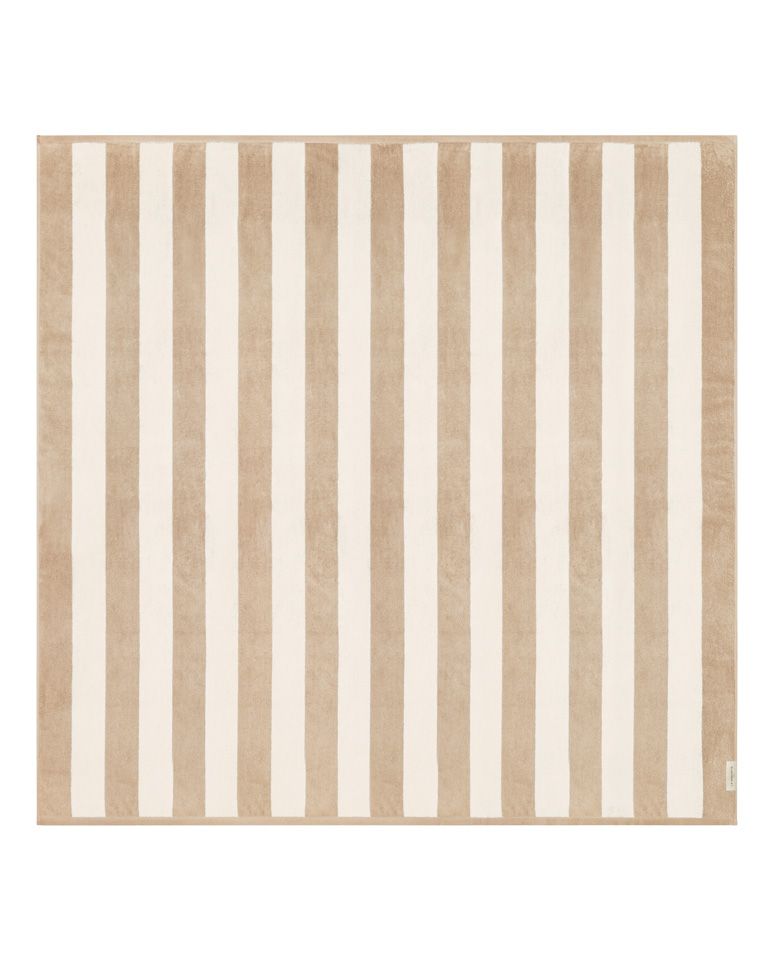 Serviette de plage Rayures Riviera XXL | Sable / Crème