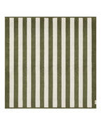 Riviera Stripes Oversized Beach Towel | Olive Green / Cream