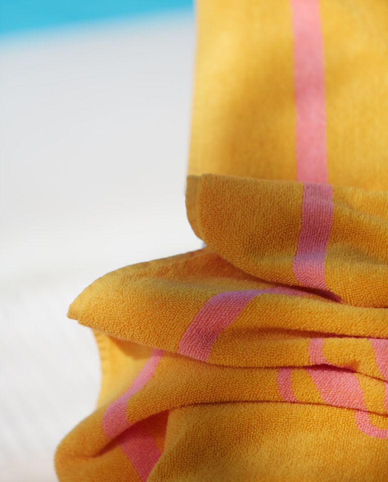 Serviette de plage Seashell 90x170 | Jaune Olympe / Rose Vénus