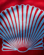 Serviette de plage Seashell 90x170 | Rouge Athéna / Bleu Hélios