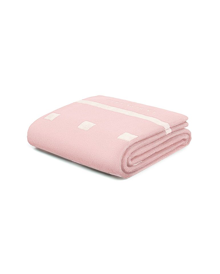 Serviette de plage Square | Rose Nymphe / Crème